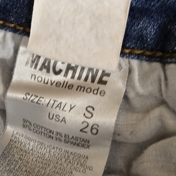 Machine Distressed Denim Jean Shorts - Picture 4 of 4